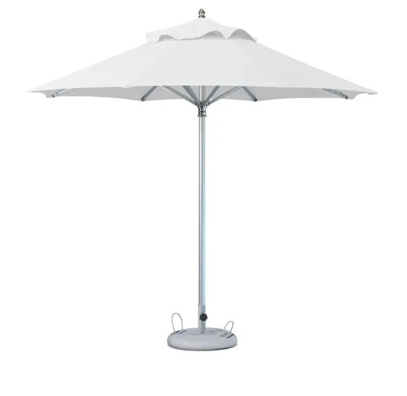 10-Foot Crisp White Round Polyester Market Umbrella for Outdoor Spaces