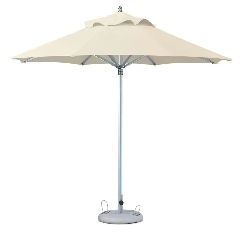 10-Foot Ecru Round Polyester Market Umbrella – Modern Patio Canopy