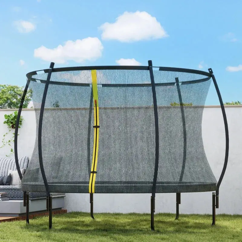 10ft Outdoor Garden Trampoline with Enclosed Safety Net | 150kg Max Load | SPORTNOW