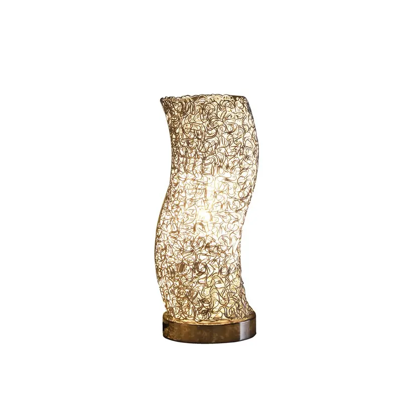 12-Inch Compact Silver Swirl-Shade Table Lamp