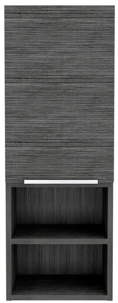 12-Inch Gray Wood Floating Bathroom Vanity – Single-Door Wall-Mounted Sink Base