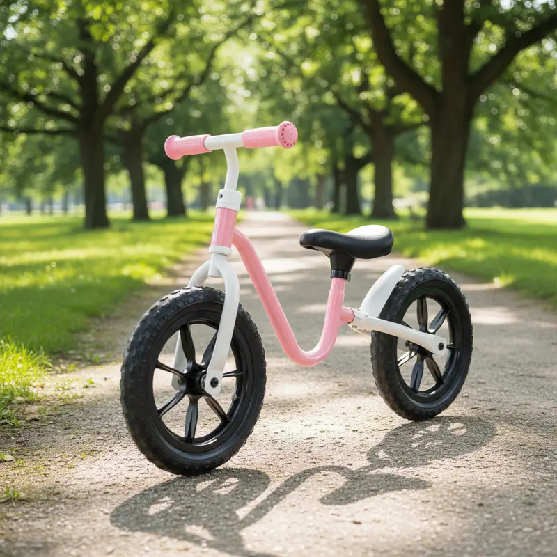 12-Inch Pink Kids’ Balance Bike – EVA Foam Wheels, Fully Adjustable Seat & Handlebar – COSTWAY