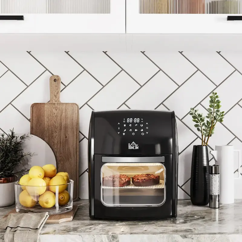12L Digital Air Fryer Oven – Rotisserie & Dehydrator Function with Touchscreen Controls | HOMCOM