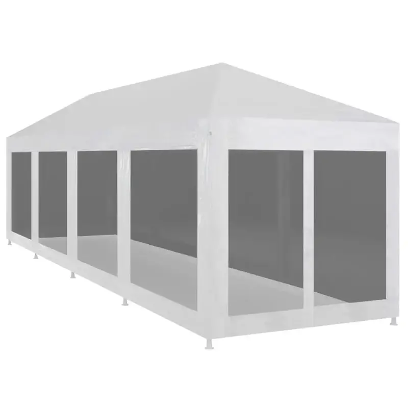 12m x 3m Outdoor Party Tent with 10 Zippered Mesh Sidewalls – Ventilated Event Shelter
