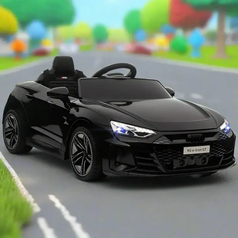 12V Licensed Audi RS e-tron GT Kids Ride-On Car – Black Premium Electric Vehicle with LED Lights & Music | HOMCOM