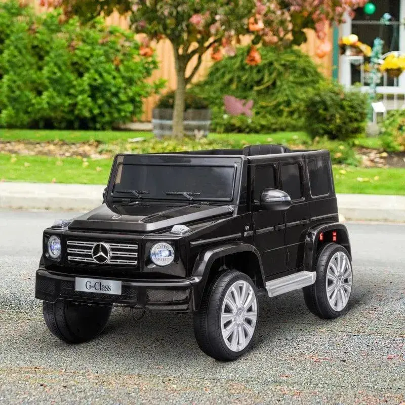12V Licensed Mercedes-Benz G500 Kids Ride-On Jeep – Black Electric Off-Roader with Remote Control | HOMCOM