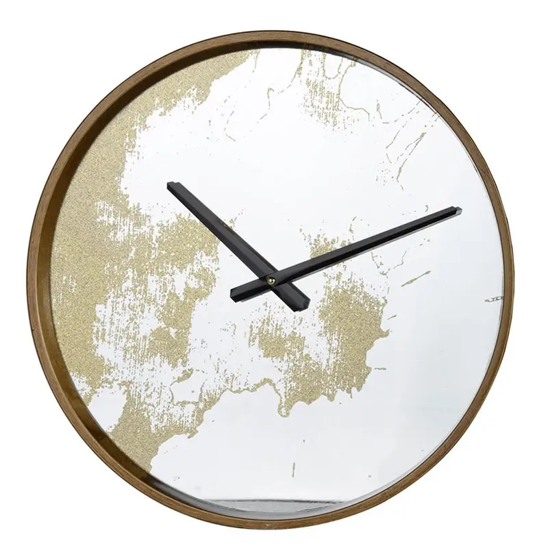 14-Inch Gold-Dust Modern Round Wall Clock