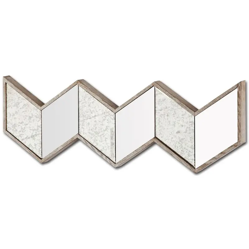 14-Inch Natural Wooden Accent Mirror with Unique Grain Detail