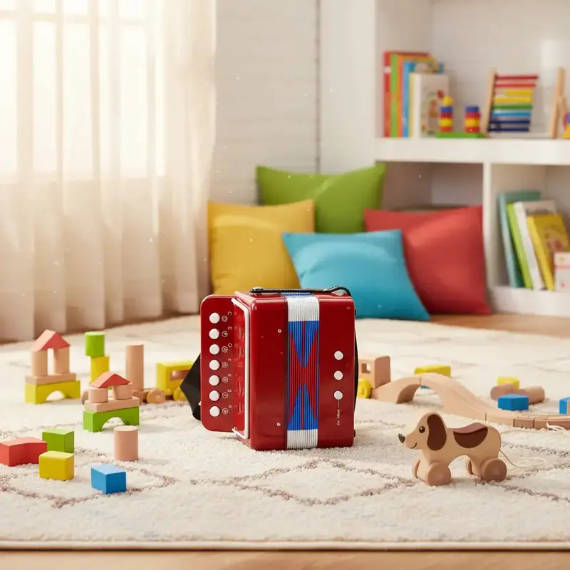 14-Tone Kids Accordion – 10-Key Musical Instrument for Early Childhood Development (Ages 3+)