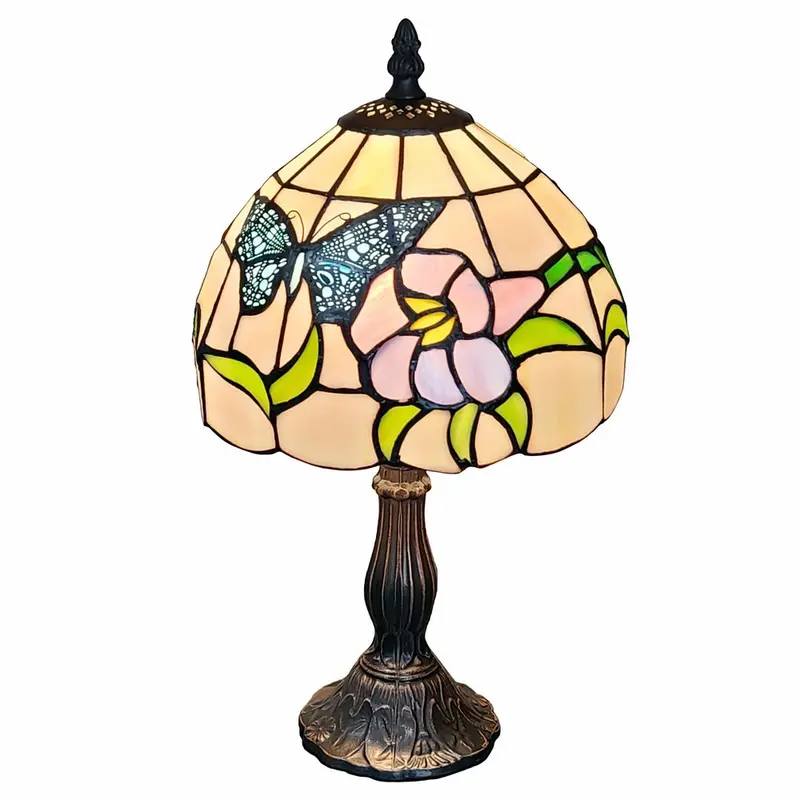 15″ Dark Brown Metal Candlestick Table Lamp with Ivory Fabric Drum Shade