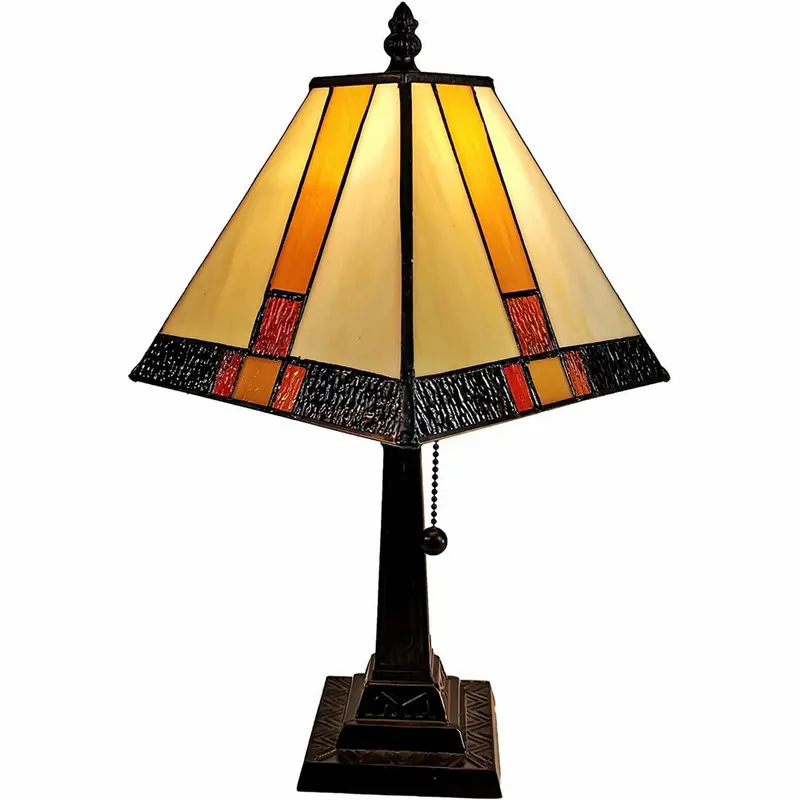 15-Inch Dark Brown Metal Candlestick Table Lamp with Beige Empire Shade