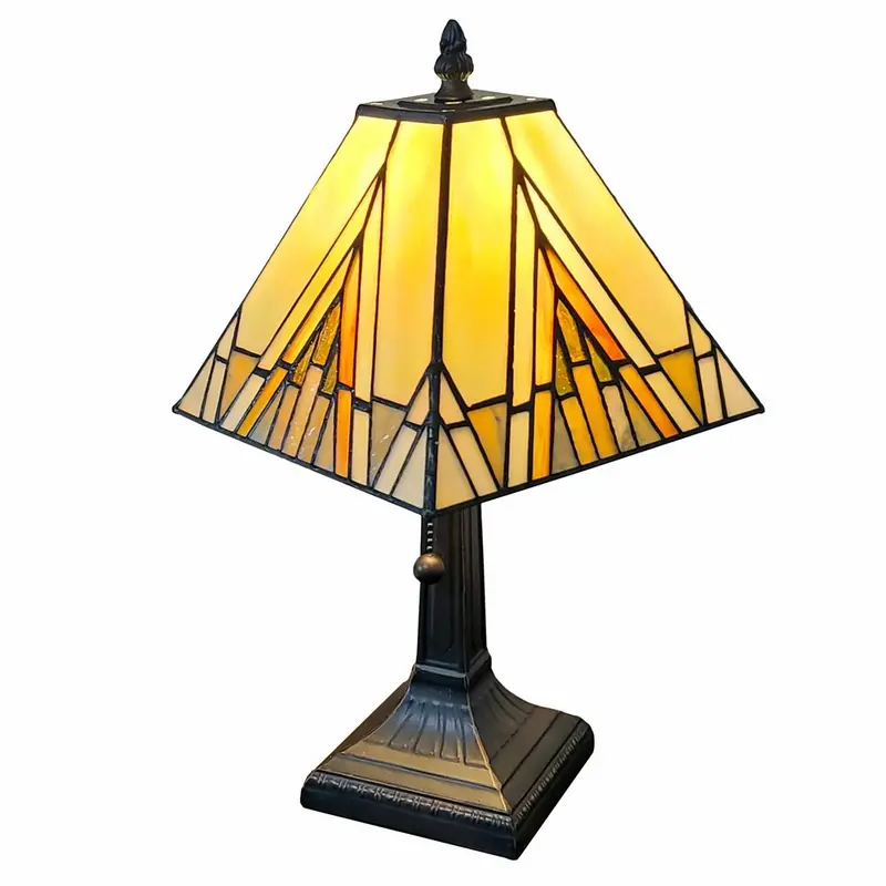 15-Inch Dark Brown Metal Candlestick Table Lamp with Soft Beige Fabric Shade