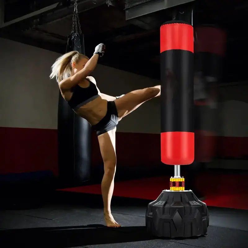 180cm Shock-Absorbing Freestanding Kickboxing Bag | COSTWAY Heavy-Duty Training