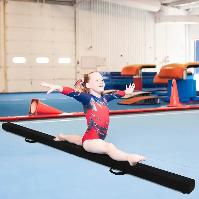 2.1-Metre Foldable Gymnastics Balance Beam – Non-Slip Suede-Like Surface, 70 kg Weight Capacity