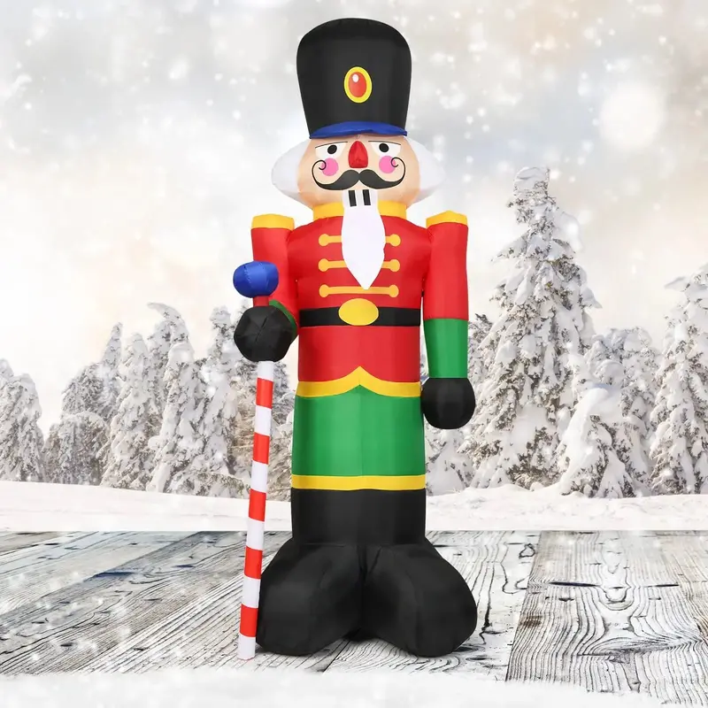 2.4m Inflatable LED Nutcracker Soldier – Waterproof Outdoor Christmas Display