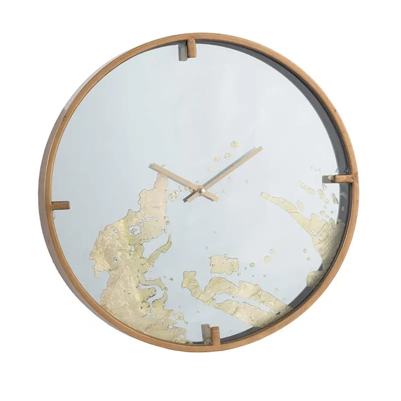 2-Inch Gold and White Wooden Analog Wall Clock – Minimalist Round Timepiece