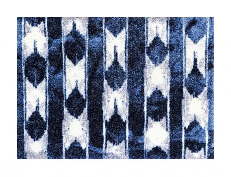 2′ x 3′ Washable Blue-Tone Abstract Striped Floor Mat