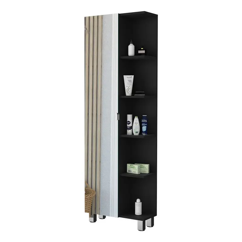20-Inch Black Nine-Shelf Accent Cabinet