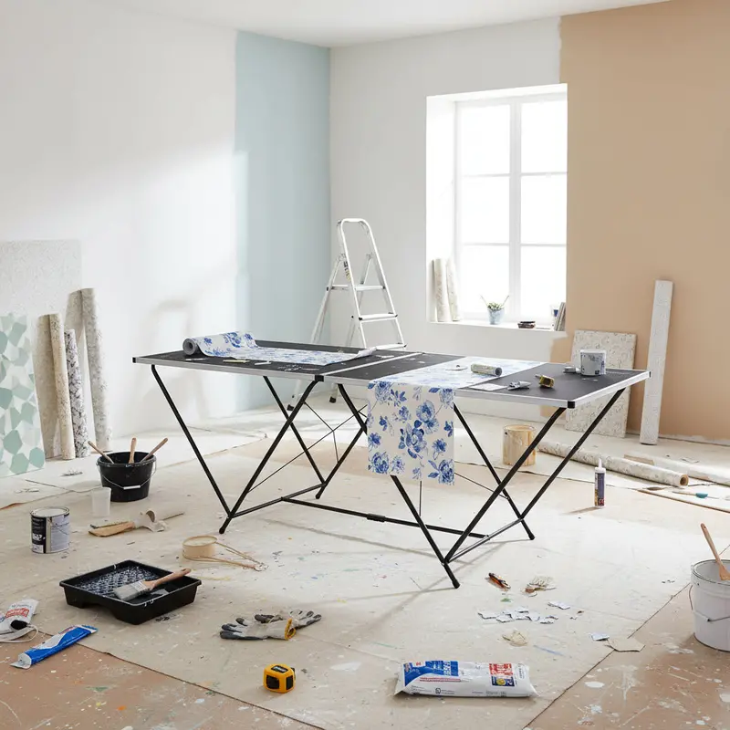 200cm Folding Pasting Table with Lightweight Aluminium Frame and Smooth MDF Worktop – VIDAXL