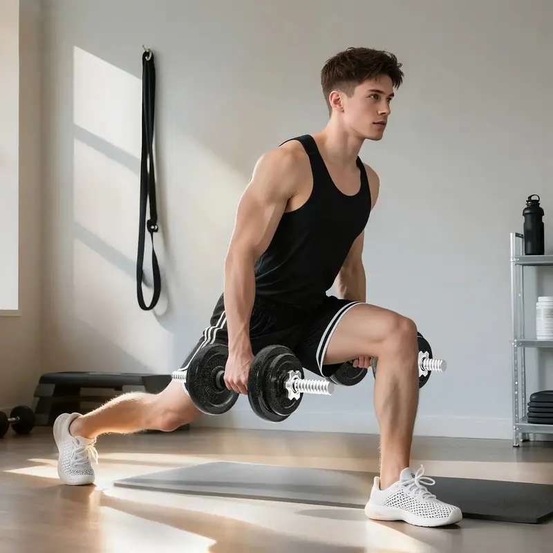 20kg Adjustable Dumbbell & Barbell Combo Set | 2-in-1 Steel Weight Training System with Spinlock Collars | SPORTNOW