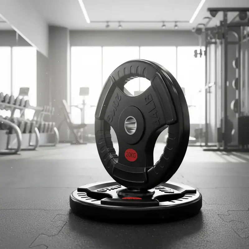 20kg Triple-Grip Olympic Weight Plate – Durable Steel Core with Protective PVC Coating