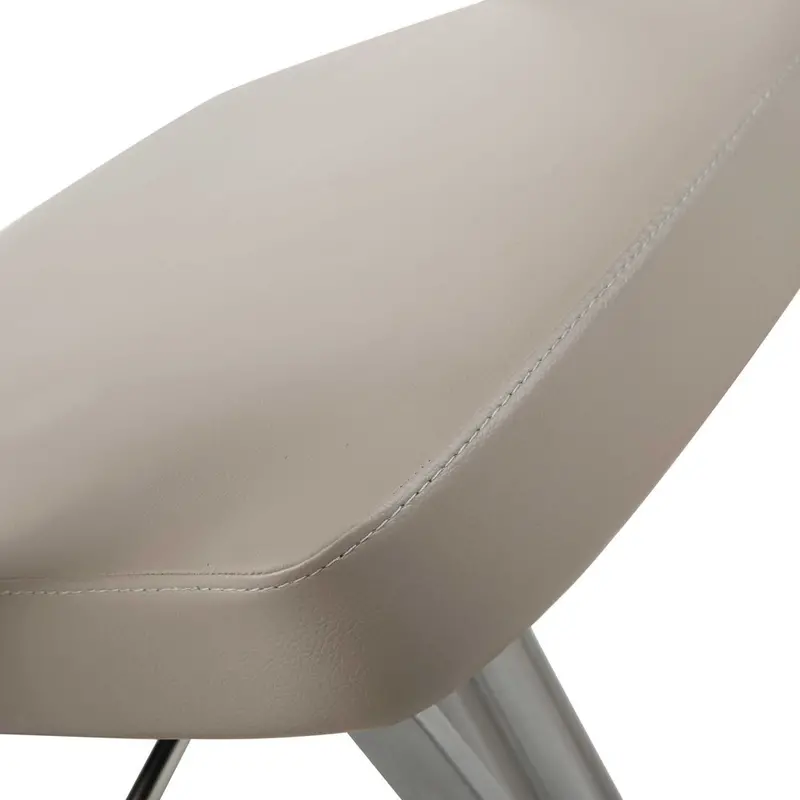 21″ White-and-Silver Stainless Steel Bar Stool