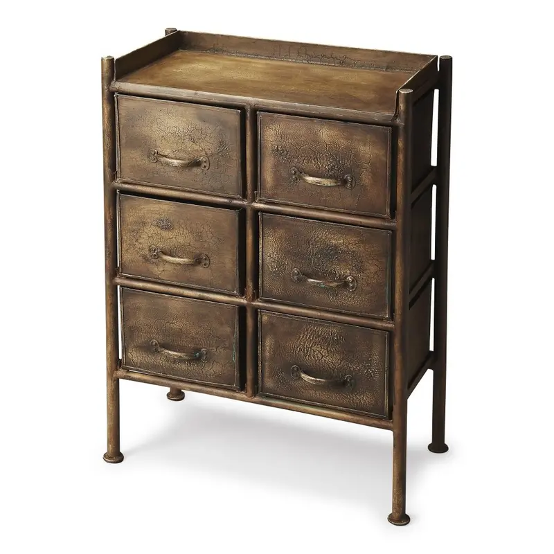 23-Inch Bronze Six-Drawer Storage Chest
