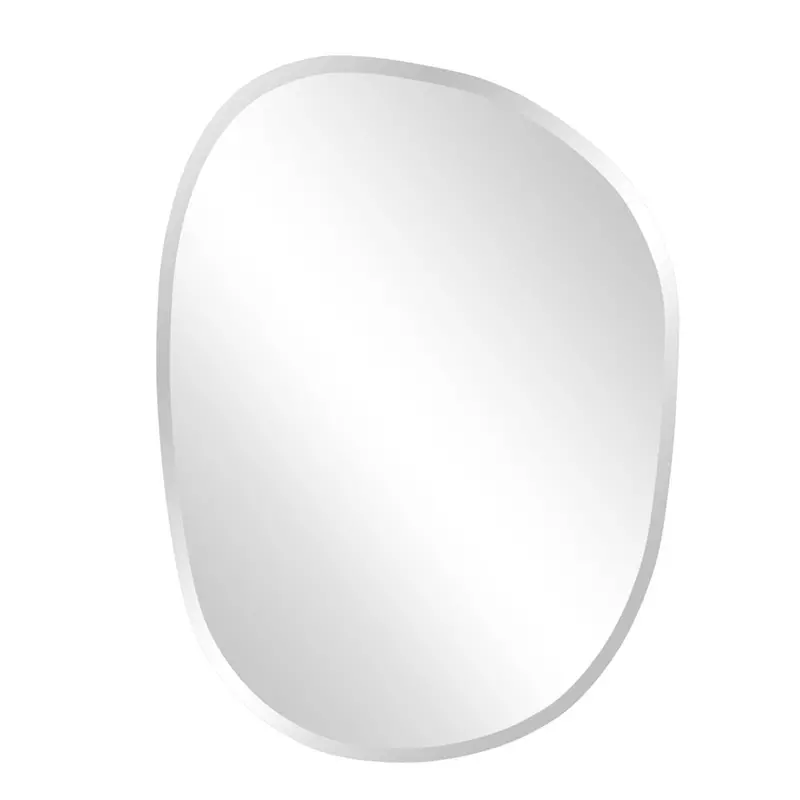 24-Inch Abstract Unframed Mirror – Contemporary Floating Wall Accent