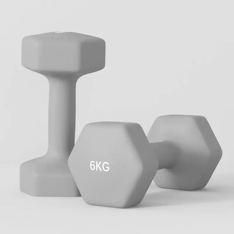 2x6kg Hex Dumbbell Set | Anti-Roll Rubber Coating & Textured Non-Slip Handles | SPORTNOW