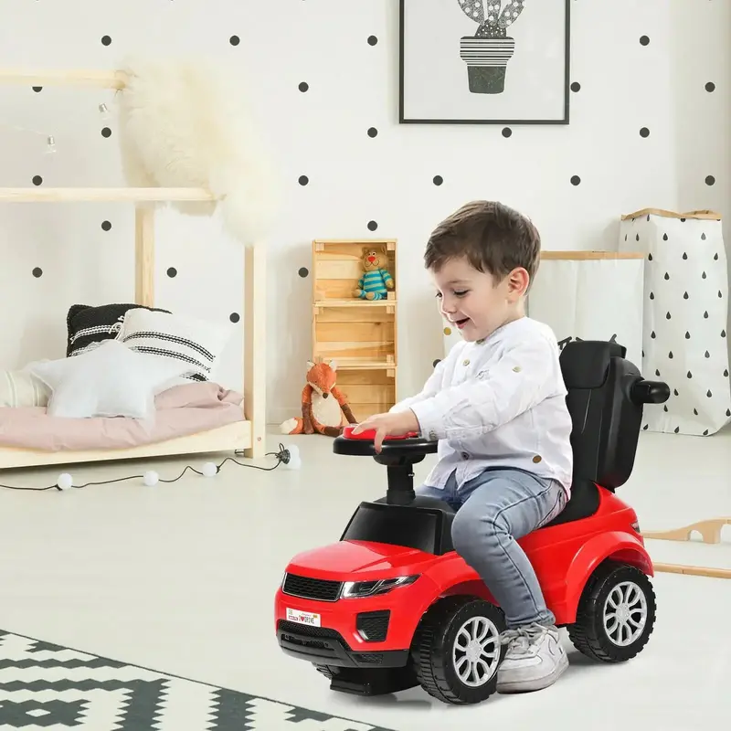3-in-1 Red & Black Ride-On Push Car – Convertible Stroller, Walker & Ride-On Toy