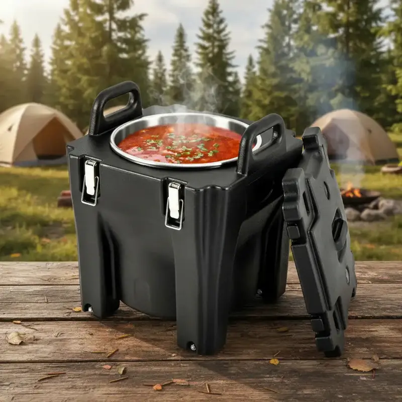 30L Insulated Food Carrier – Portable 3-Layer Hot/Cold Transport Box with Wheels by COSTWAY