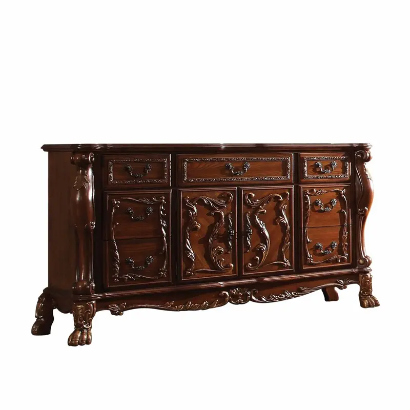 38-Inch Brown Solid Wood Seven-Drawer Combo Dresser