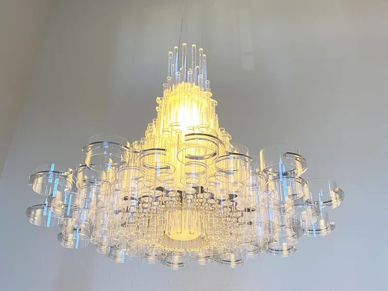 39x39x70-Inch White Acrylic Pendant Light