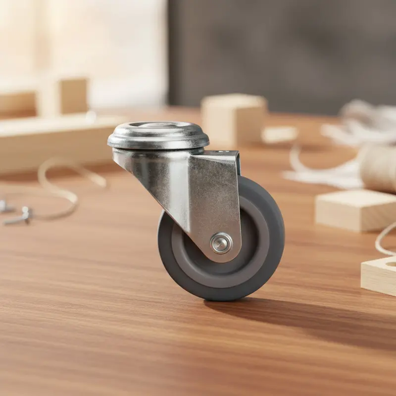 4-Pack Compact Grey TPR Swivel Casters – 50mm Wheels & Corrosion-Resistant Iron Housing
