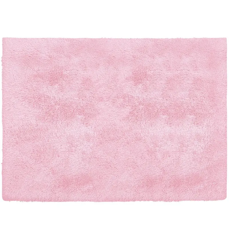 4×5 Foot Pink Shag Area Rug – Machine-Made Plush Power-Loom Design