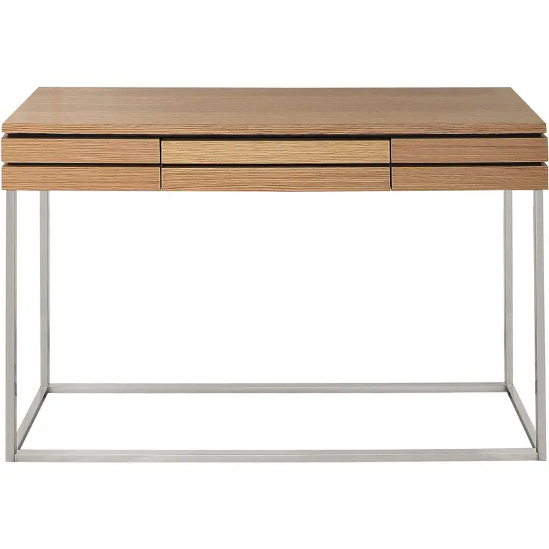 47-Inch Brown and Silver Frame Console Table – Functional Storage with Drawers