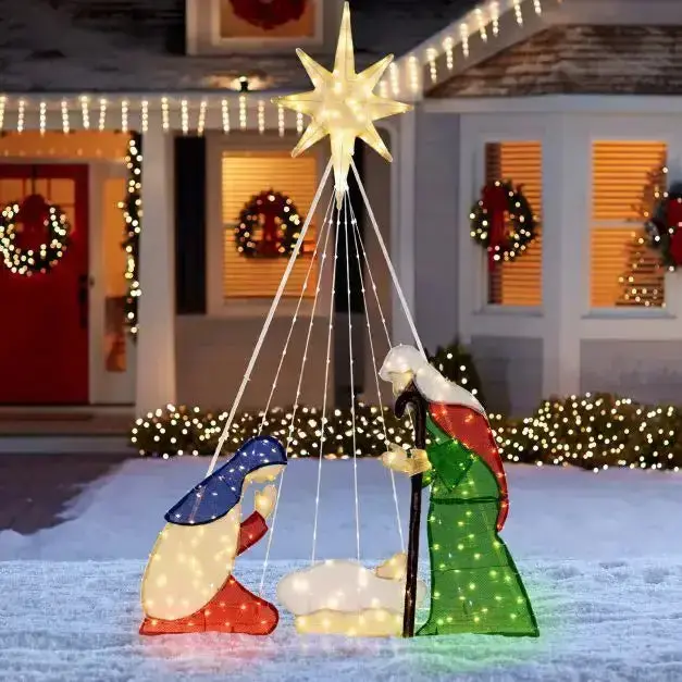 6-Foot Pre-Lit Nativity Scene – Weatherproof Outdoor Christmas Display with 240 LEDs