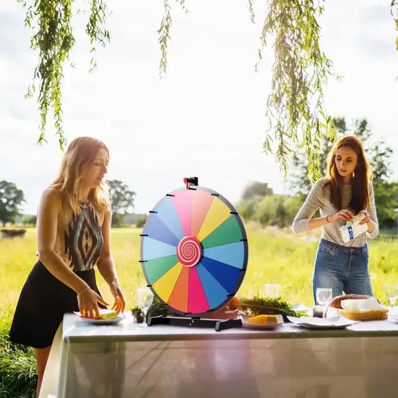 60cm Customizable Spinning Prize Wheel for Tables | 14-Section Game Display Stand