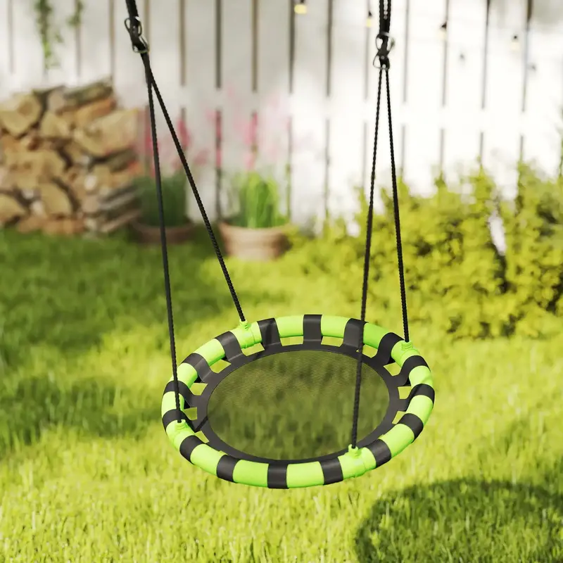 60cm Foam-Padded Child’s Nest Swing Seat in Green & Black | AIYAPLAY