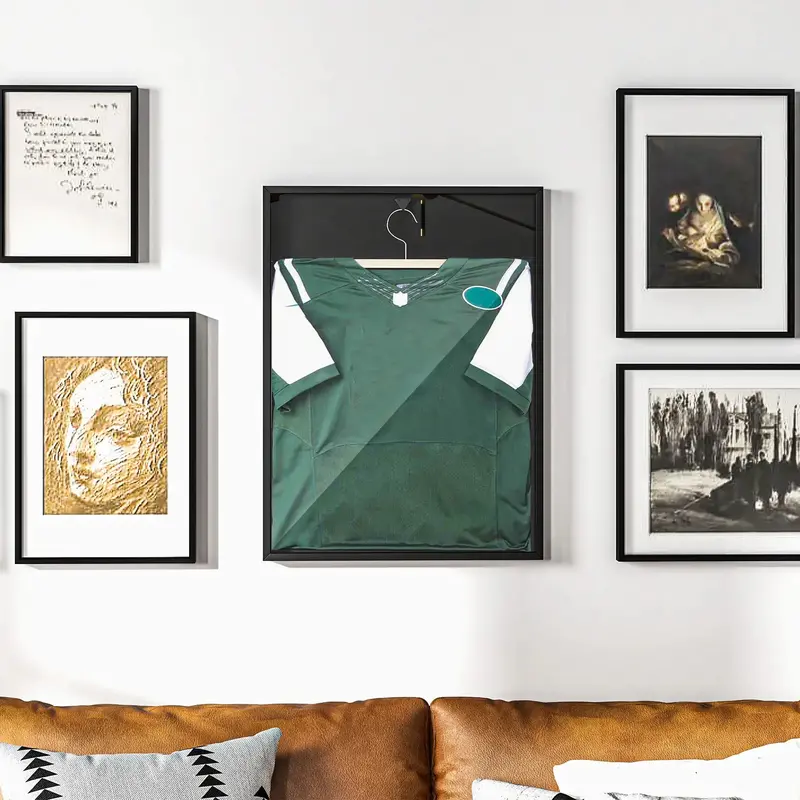 60x80cm Black Aluminum Shirt Frame – UV-Resistant Acrylic Display Case for Jerseys by HOMCOM