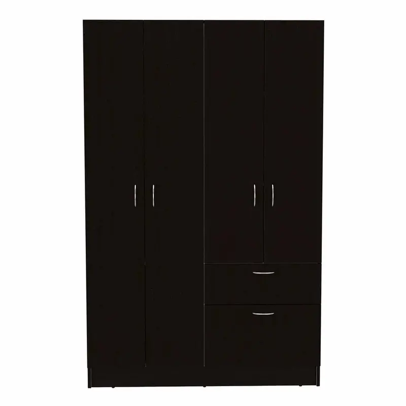 67-inch Black-and-White Single-Drawer Combo Dresser with Bold Contrast Design