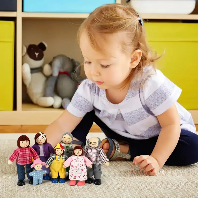 7-Piece Flexible-Arm Happy Family Doll Set for Imaginative Pretend Play – SOKA®