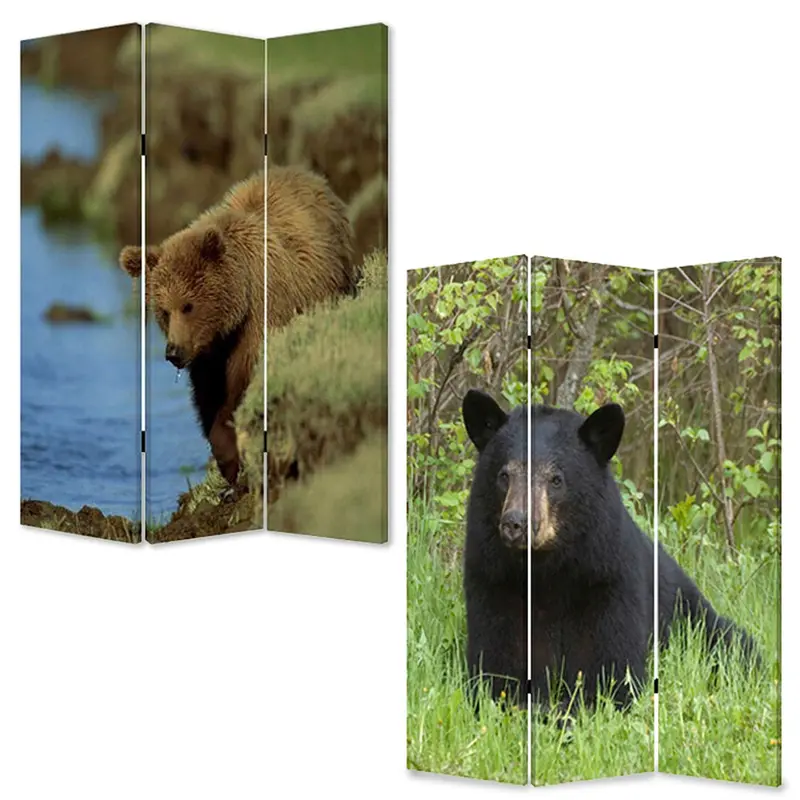 72-inch Aqua-and-Kelly Green Canvas 3-Panel Folding Room Divider