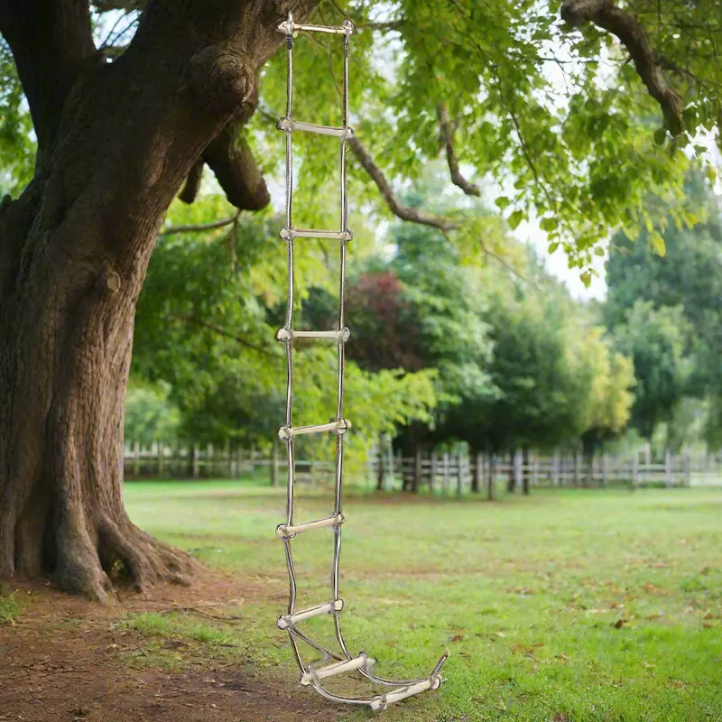 8-Step Wooden Rope Ladder for Kids – Solid Pine Rungs with Durable PE Cords | Ages 3–12 VIDAXL