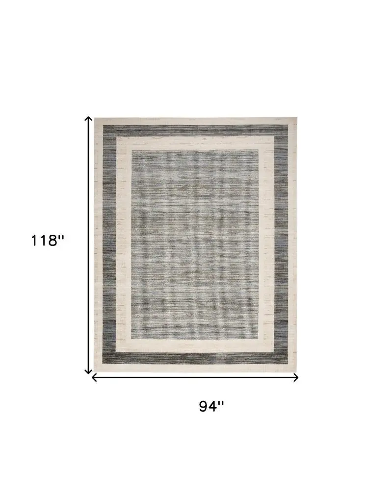 8′ x 10′ Gray Geometric Pattern Area Rug for Living Spaces