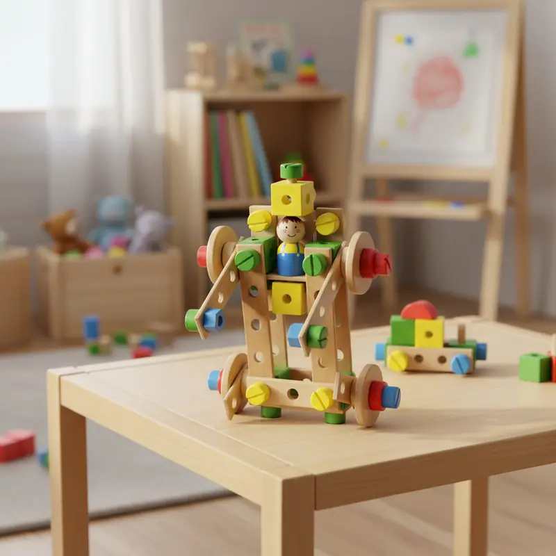 92-Piece Premium Wooden Building Set | STEM-Focused Construction Kit for Creative Learning by LELIN