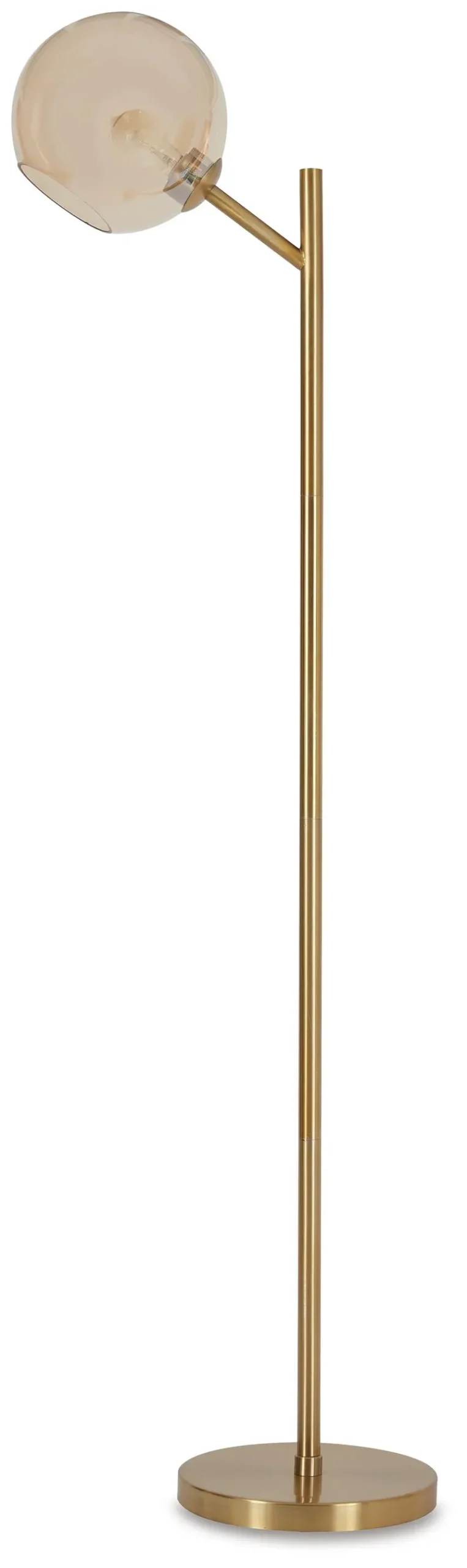 Abanson Amber and Gold Metal Floor Lamp – Artisan Brass Accents