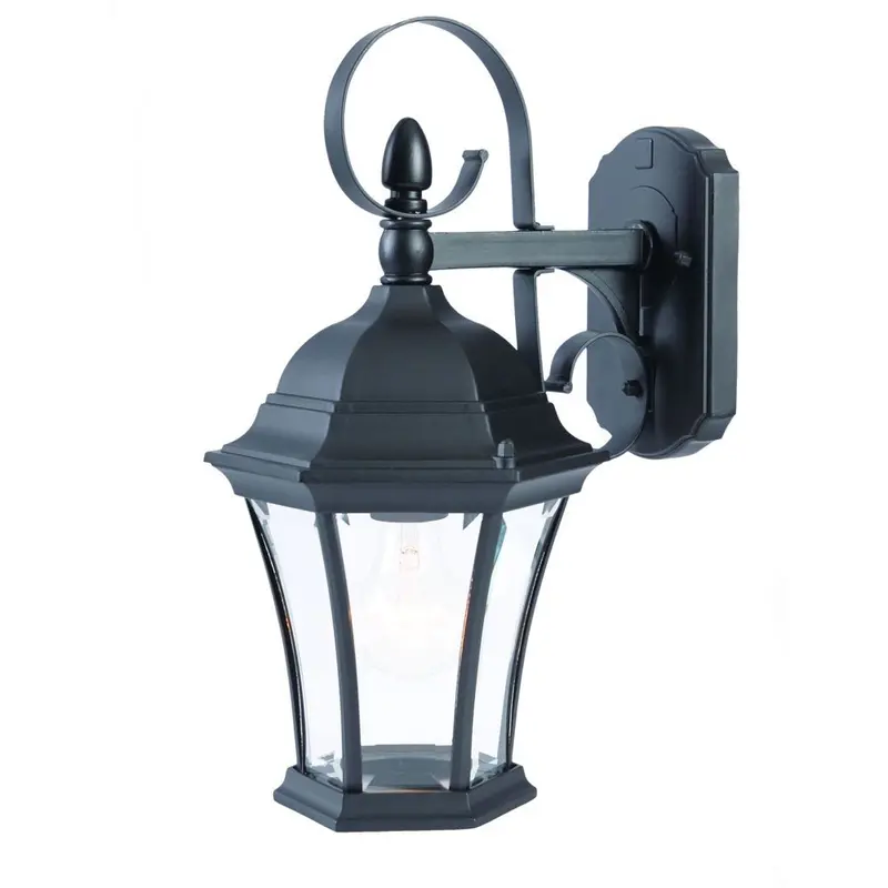 Adjustable Matte Black Swing-Arm Hanging Lantern