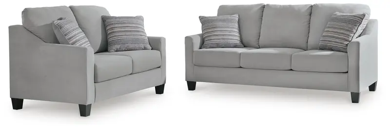 Adlai Shadow-Tone Upholstered Sofa and Loveseat