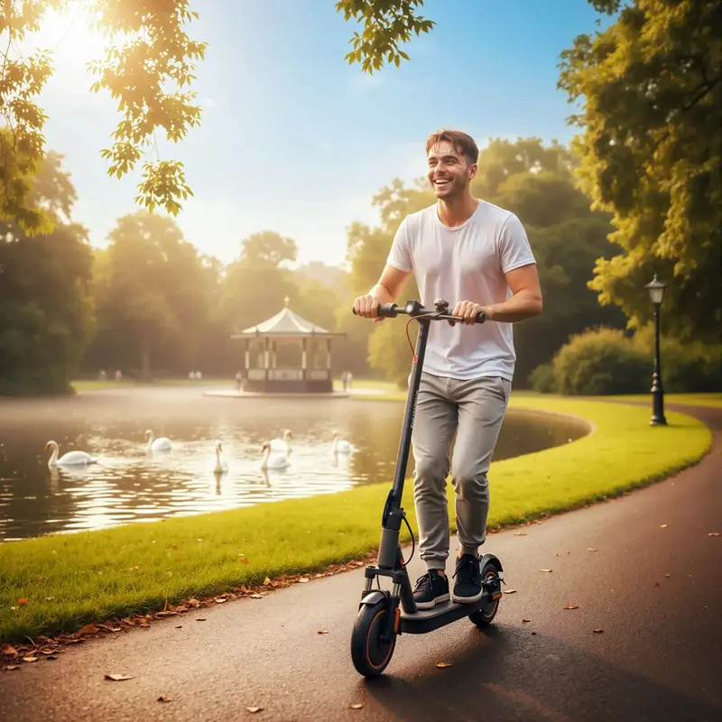 Adult Electric Scooter with 350W Motor | 25 km/h Top Speed, Hydraulic Suspension & Pneumatic Tires by SPORTNOW